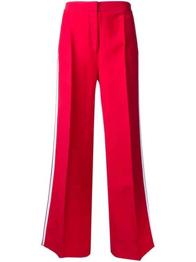 Fendi Side Stripe Flared Trousers In Red