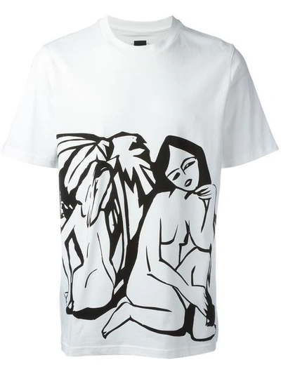 Oamc Hallucination-print Cotton-jersey T-shirt In White