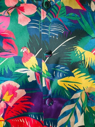 Valentino Tropical Print Satin Bomber Jacket