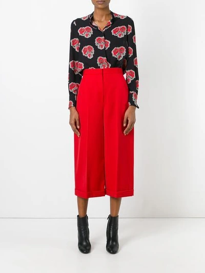 Shop Alexander Mcqueen Pleated Culottes In Red