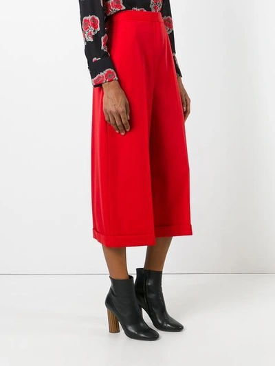 Shop Alexander Mcqueen Pleated Culottes In Red