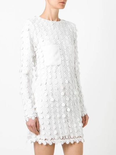 Shop Carven Longsleeved Short Dress In White
