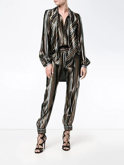 Shop Haney Colette Stripe Trousers In Black