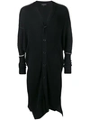 ANN DEMEULEMEESTER LONG RIBBED KNIT CARDIGAN,HANDWASH