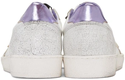 Shop Golden Goose White & Purple Ball Star Sneakers