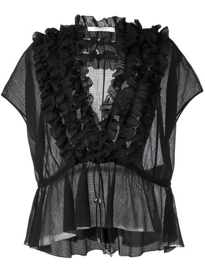 Givenchy Frill-trim Off-shoulder Blouse In Black