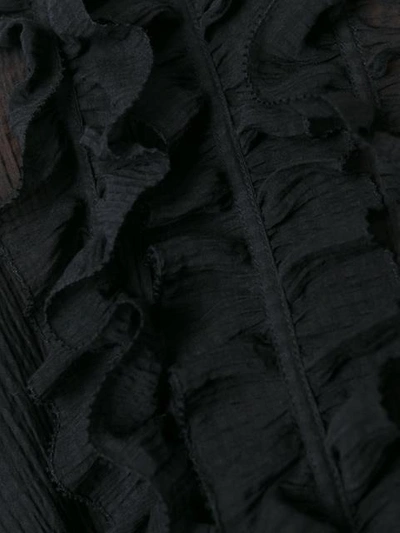 Shop Givenchy Ruffle Placket Semi-sheer Blouse - Black