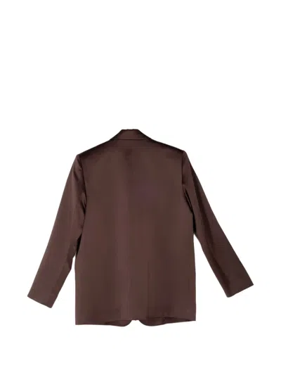The Sei Oversized Silk Blazer In Brown
