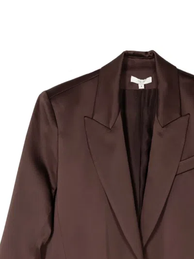 The Sei Oversized Silk Blazer In Brown