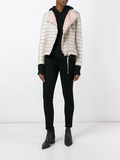 Shop Moncler Collarless Fitted Jacket