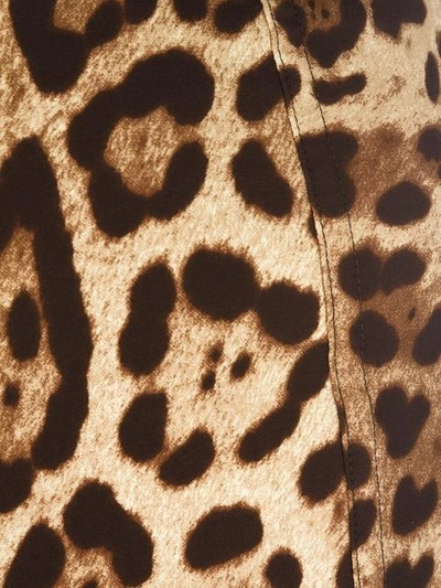 Dolce & Gabbana Brown Printed Stretch Silk Shorts In Brown