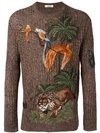 VALENTINO jungle embroidered jumper,DRYCLEANONLY