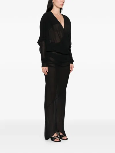 Entire Studios V-neck Maxi Dress In Black