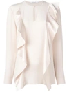 Givenchy Ruffle-detail Silk Crepe De Chine Blouse In Skin