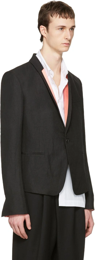 Shop Haider Ackermann Black Striped Lapel Blazer