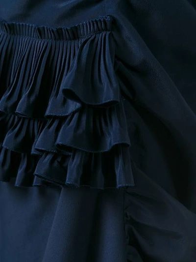 Shop Marni Ruffled Gathered Skirt In Blue