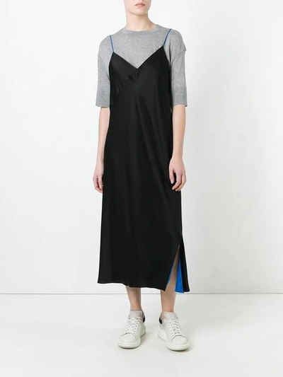 Shop Dkny Reversible Slip Dress In Black