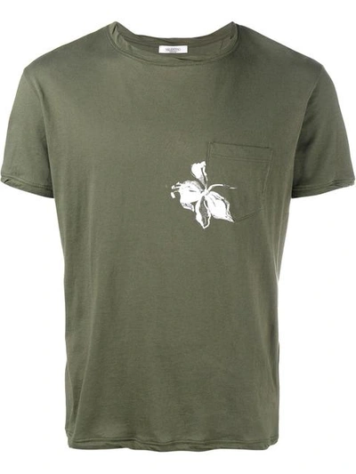 Valentino Mariposa-print Cotton T-shirt In Green