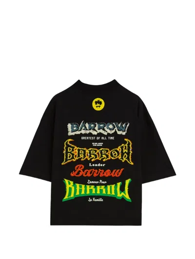 Barrow Printed Boxy T-shirt In Black