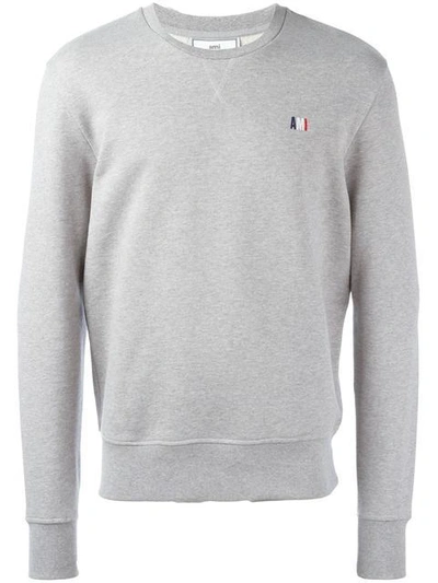 Shop Ami Alexandre Mattiussi Small Ami Sweatshirt In Grey