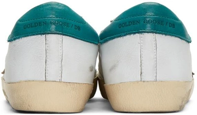 Shop Golden Goose White & Green Superstar Sneakers