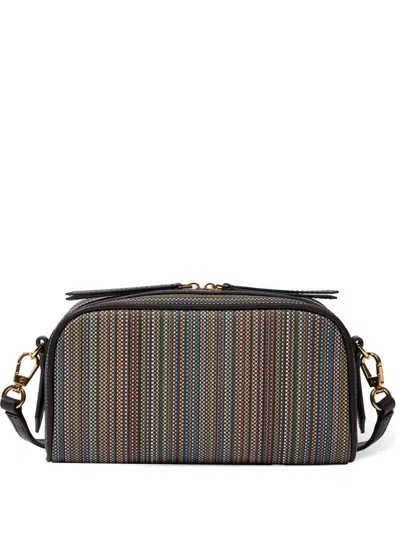 Paul Smith Striped Satchel In Brown