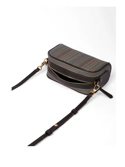 Paul Smith Striped Satchel In Brown