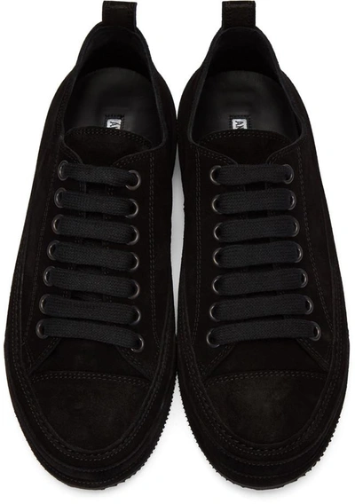 Shop Ann Demeulemeester Black Suede Sneakers