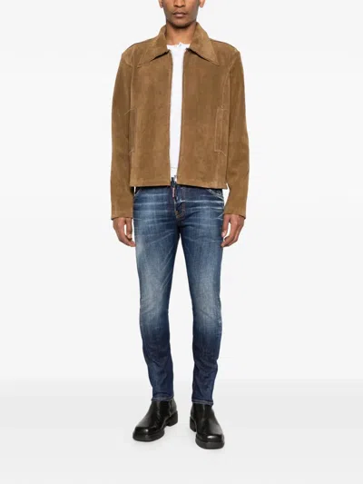 Dsquared2 Logo-patch Belt-loop Jeans In Blue