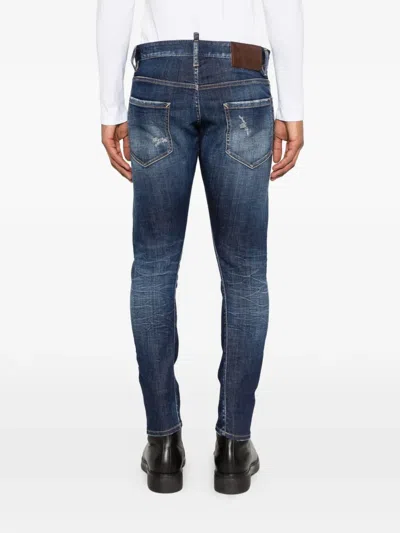 Dsquared2 Logo-patch Belt-loop Jeans In Blue
