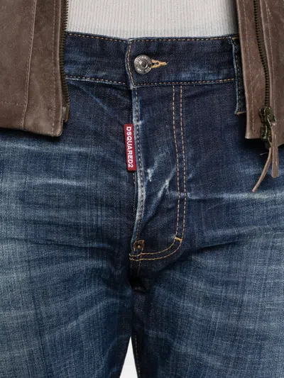 Dsquared2 Logo-patch Belt-loop Jeans In Blue