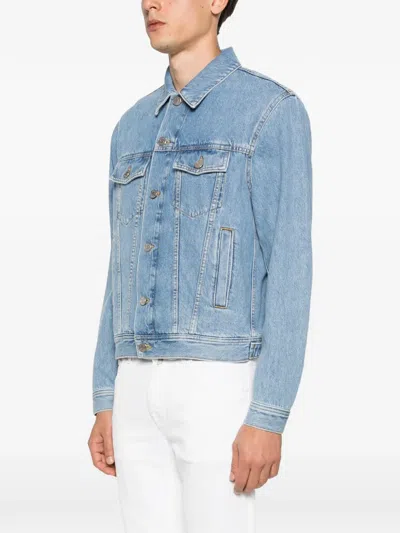 Jacob Cohen Button Denim Jacket In Blue