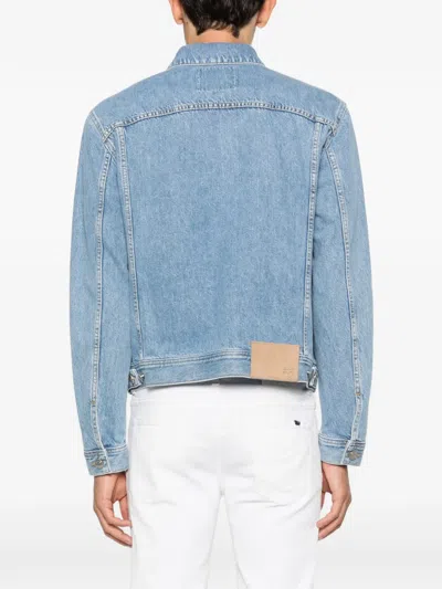 Jacob Cohen Button Denim Jacket In Blue