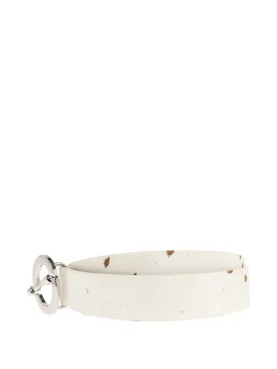 Samsoe & Samsoe Circle-buckle Dotted Belt In Neutral