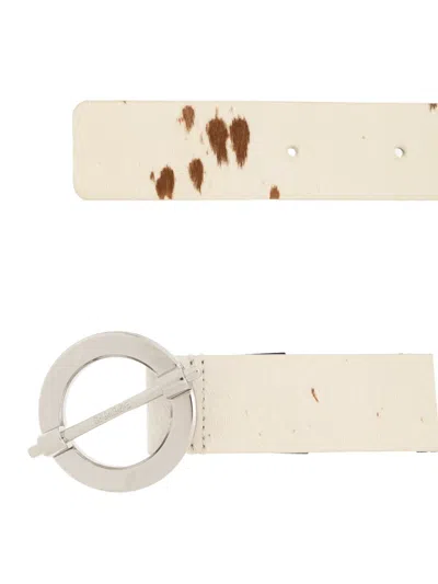 Samsoe & Samsoe Circle-buckle Dotted Belt In Neutral