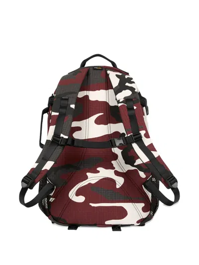 Supreme Logo-detail All-over Pattern Backpack In Red