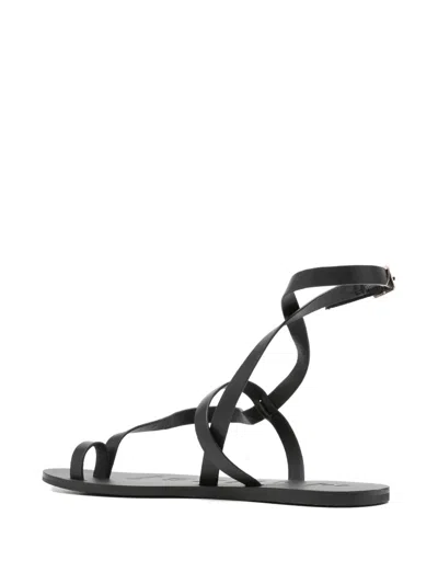 Manebi Strap Flat Sandals In Black