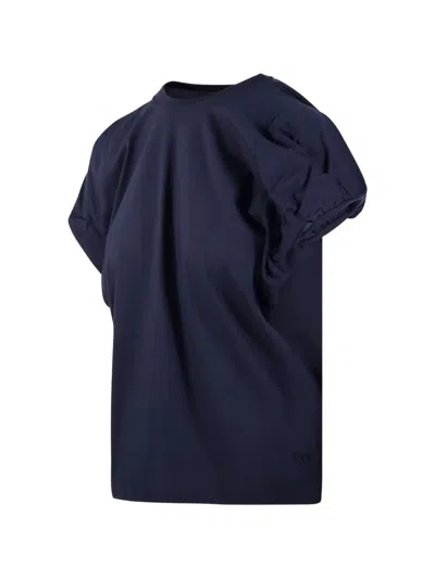 Nude Ruched T-shirt In Metallic