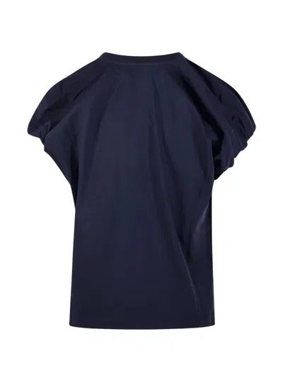 Nude Ruched T-shirt In Metallic