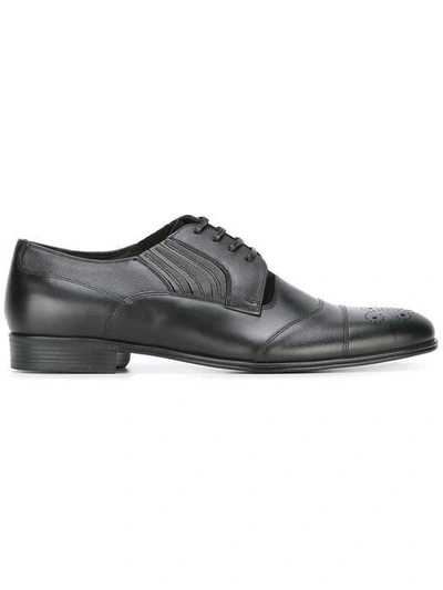 Shop Dolce & Gabbana Perforated And Stitch Detail Brogues In Black