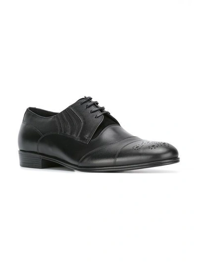 Shop Dolce & Gabbana Perforated And Stitch Detail Brogues In Black