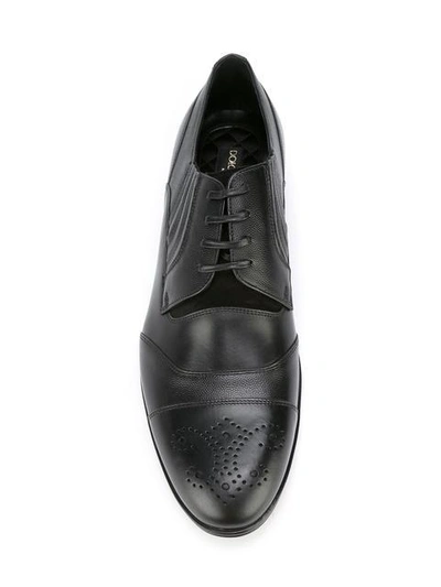 Shop Dolce & Gabbana Perforated And Stitch Detail Brogues In Black