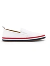 THOM BROWNE striped sole slip-on sneakers,RUBBER100%
