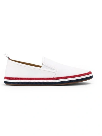 Shop Thom Browne Striped Sole Slip-on Sneakers