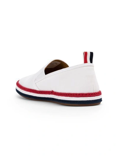 Shop Thom Browne Striped Sole Slip-on Sneakers