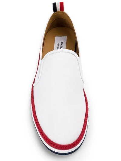 Shop Thom Browne Striped Sole Slip-on Sneakers