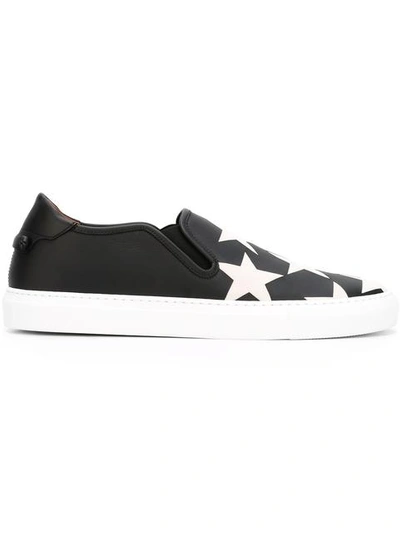 Givenchy Layered Leather And Neoprene Slip-on Trainers In Black