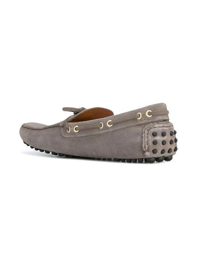 Shop Car Shoe Lace Up Loafers In Grey