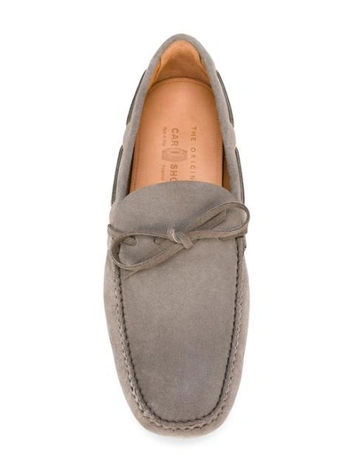 Shop Car Shoe Lace Up Loafers In Grey