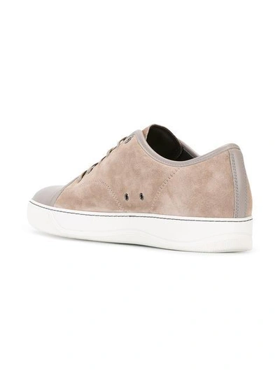 Shop Lanvin Toe-capped Sneakers In Neutrals